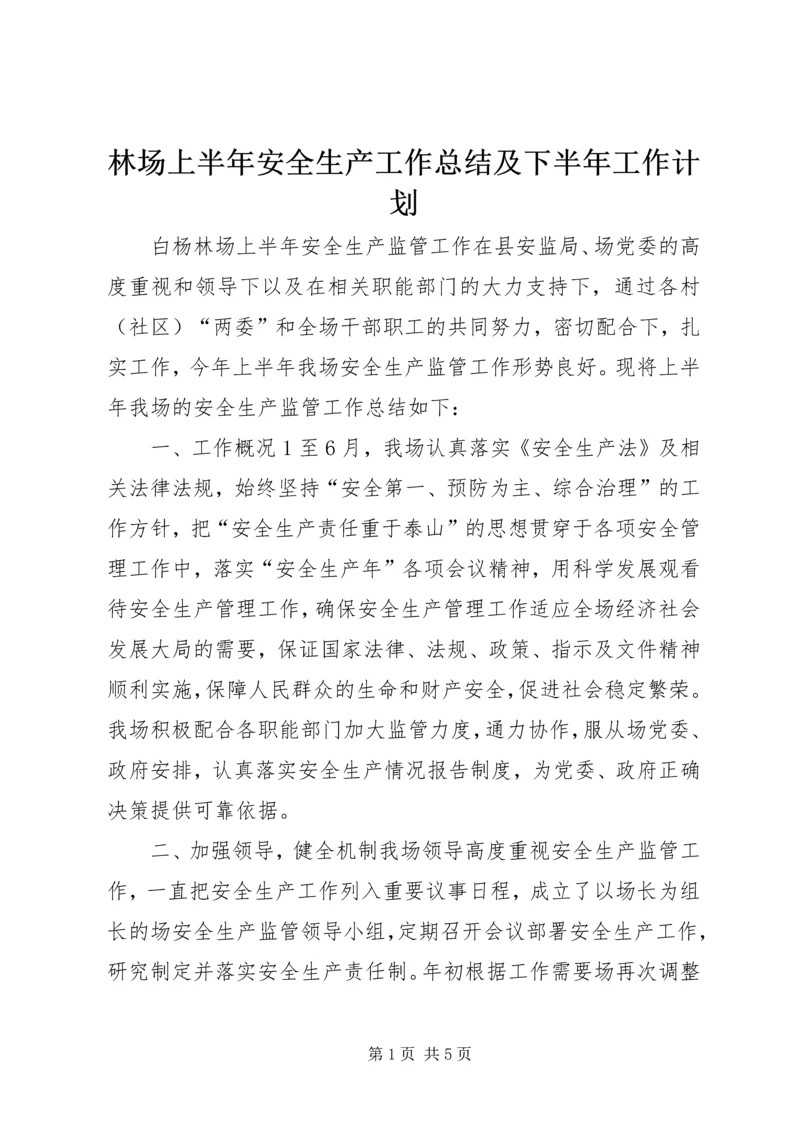 林场上半年安全生产工作总结及下半年工作计划.docx