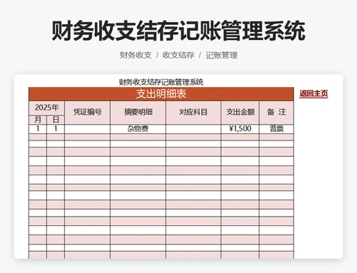 财务收支结存记账管理系统