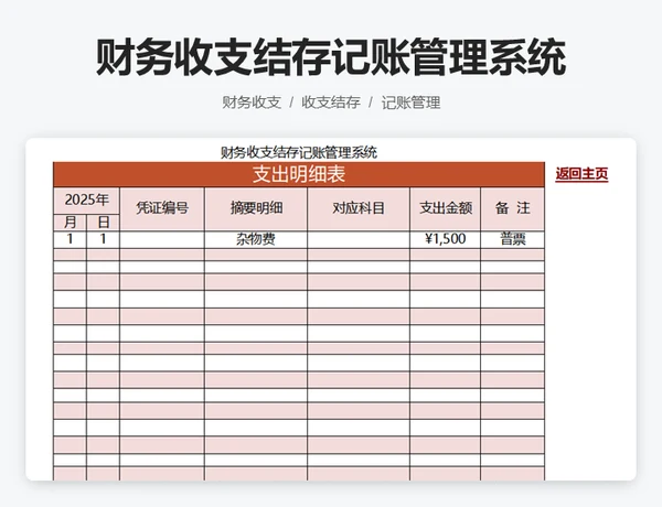 财务收支结存记账管理系统