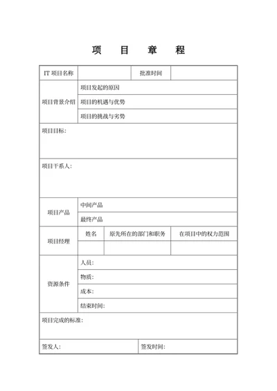 项目章程