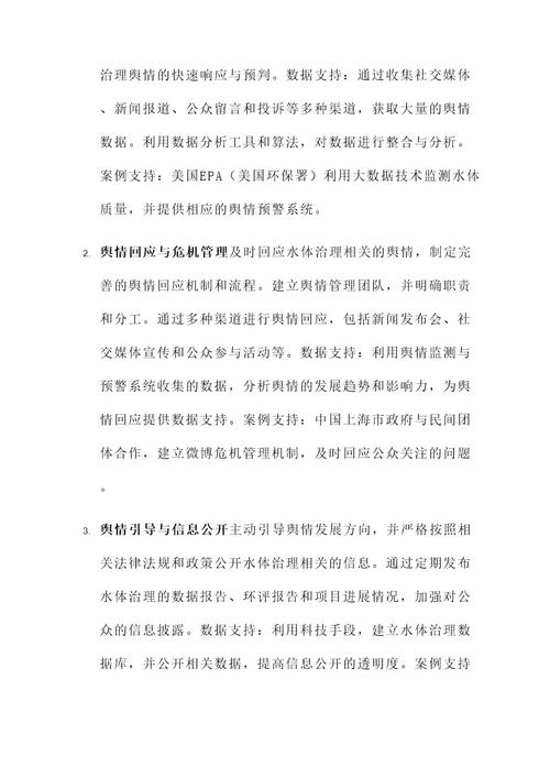 关于水体治理舆情处理方案