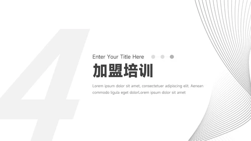 黑白线条简约行业品牌加盟PPT模板