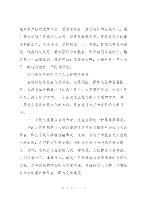 银行风险防控员工个人心得感悟集锦.docx