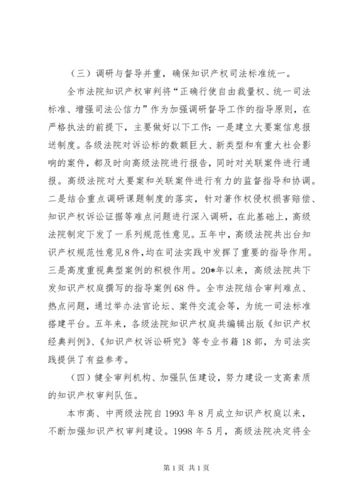 知识产权审判工作报告.docx