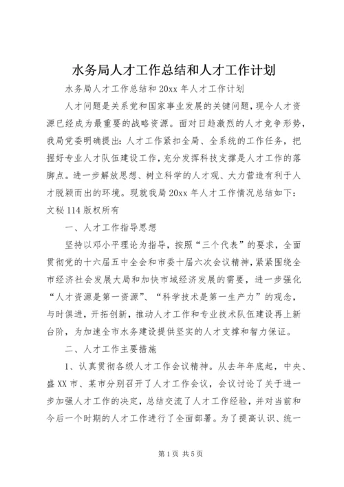 水务局人才工作总结和人才工作计划 (3).docx