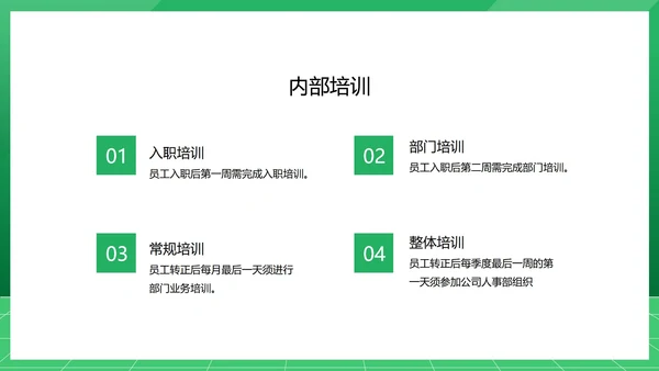 绿色扁平风公司入职培训介绍行政PPT模板