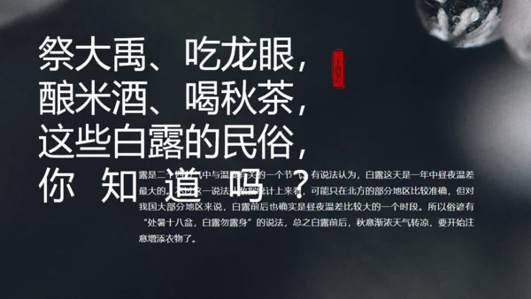 二十四节气白露冰雪融化通用PPT模板