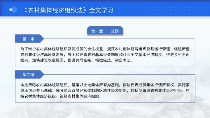 新修订中华人民共和国农村集体经济组织法解读学习PPT