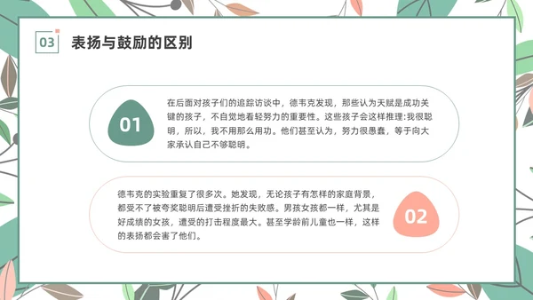 绿色小清新遇见美好赞出成长家长进课堂培训PPT