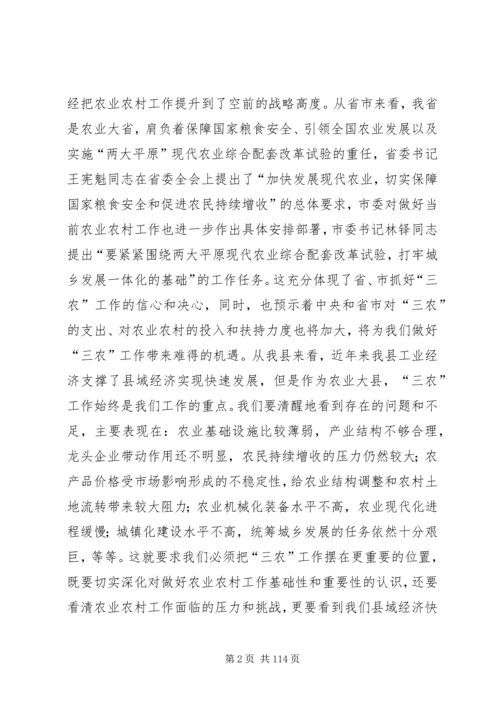 县委书记在县委农村工作会议上的讲话.docx