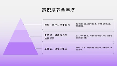 紫色3D透明质感网络安全教育PPT模板