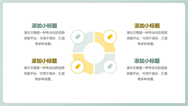 小清新白色花朵工作总结汇报通用模板