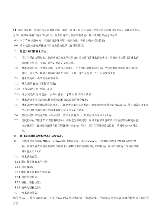 外墙及外门窗淋水、喷水试验标准规范