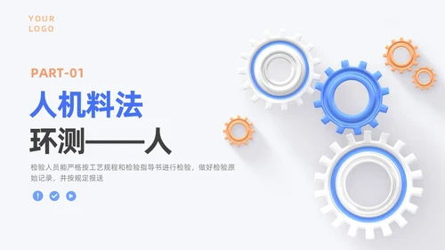 蓝色月度汇报工作汇报工作报告医疗科技简约通用人机环测人机料法环