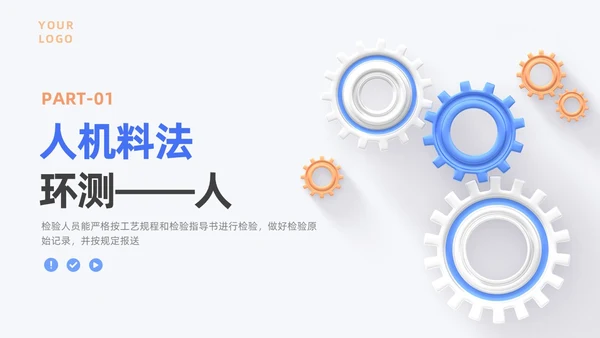 蓝色月度汇报工作汇报工作报告医疗科技简约通用人机环测人机料法环
