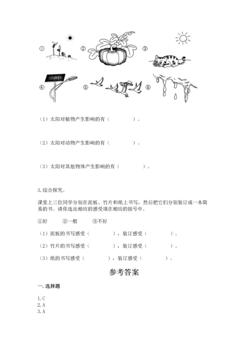 教科版科学二年级上册《期末测试卷》精品带答案.docx