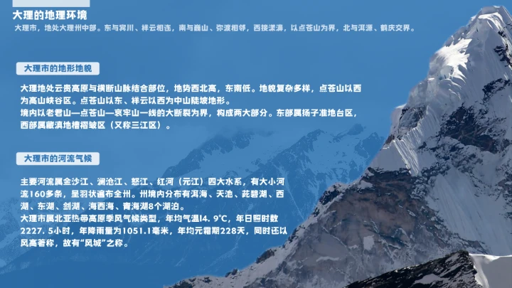 云南大理城市介绍旅游宣传PPT模板