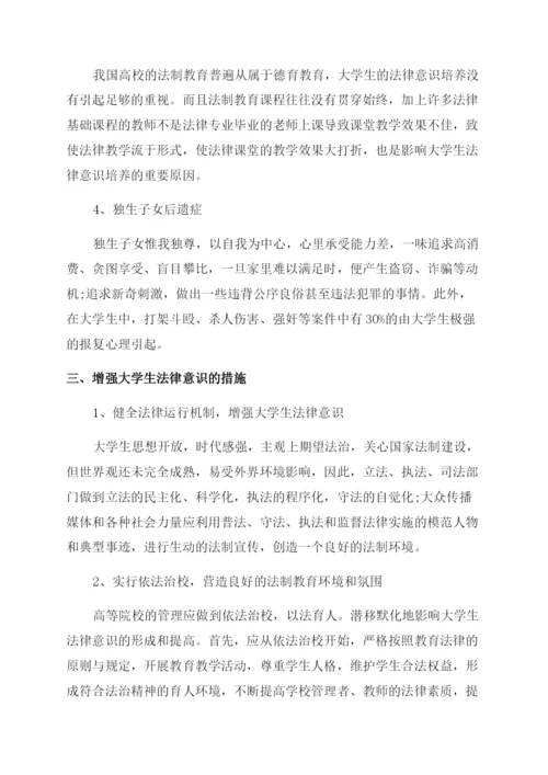 当代大学生法律意识培养论文范文.docx