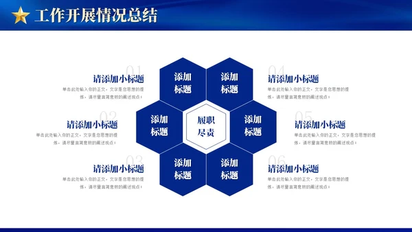 蓝色大气党建年终工作总结汇报通用PPT工作总结年终总结