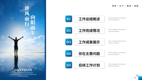 激流勇进励志人生个人总结通用PPT模板