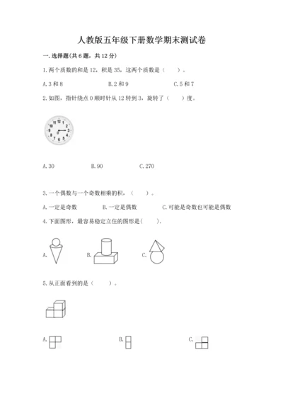 人教版五年级下册数学期末测试卷含答案【实用】.docx