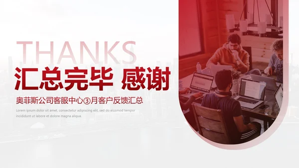 现代城市商务客户反馈客服分析报告PPT模板