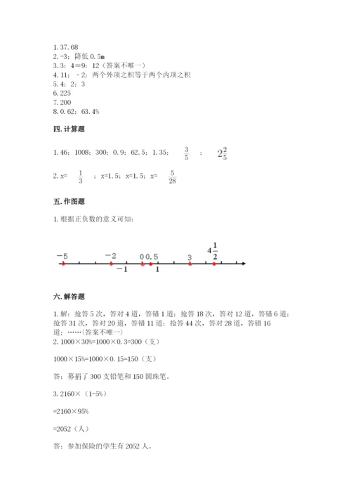 孝昌县六年级下册数学期末测试卷附答案.docx