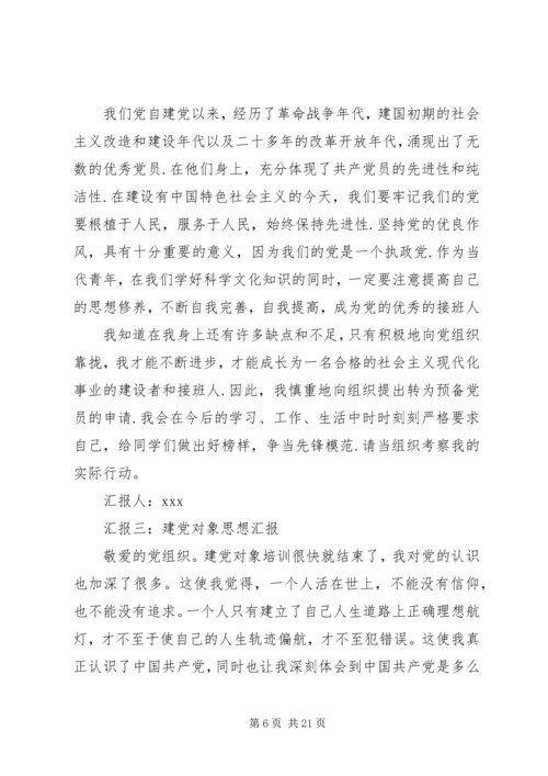 建党对象思想汇报[5篇材料].docx