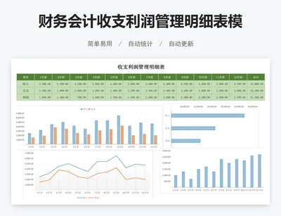财务会计收支利润管理明细表模版