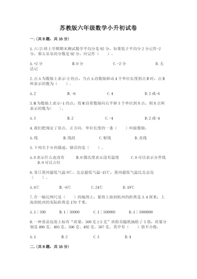 苏教版六年级数学小升初试卷a4版.docx