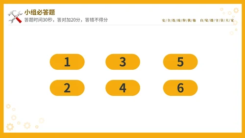 黄色立体安全生产安全月知识竞赛PPT安全生产月