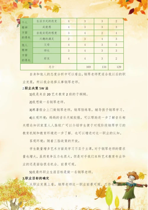 13页4700字艺术教育专业职业生涯规划.docx