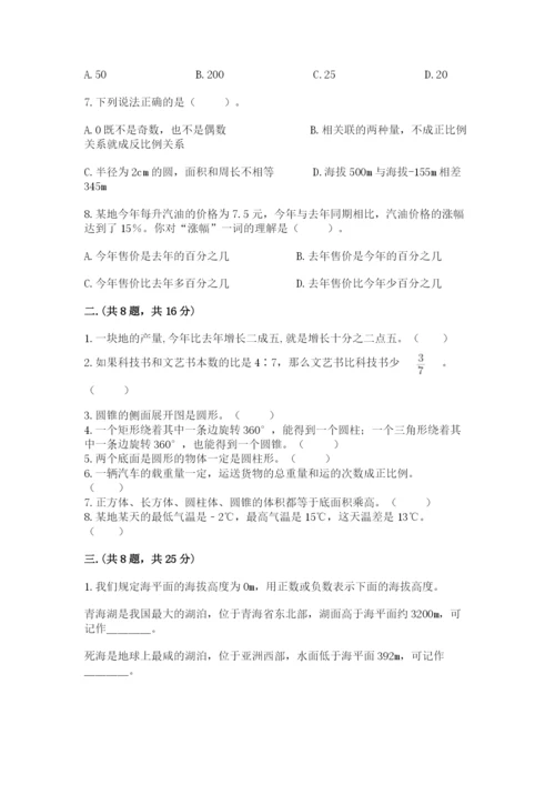 苏教版六年级数学小升初试卷精品【b卷】.docx