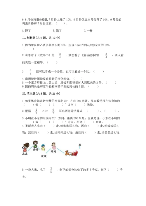 六年级上册数学期末测试卷（考试直接用）word版.docx