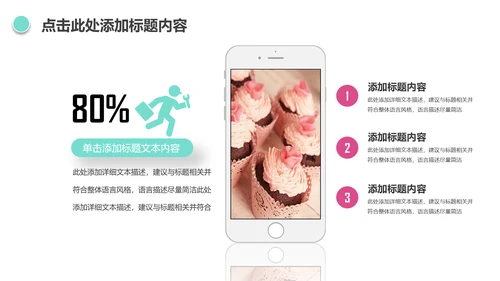 唯美小蛋糕点心美食ppt动态模板