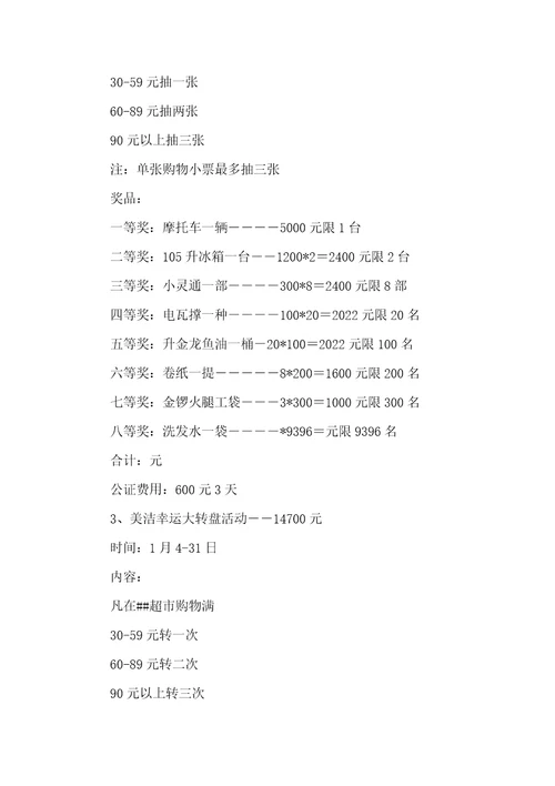 2022年某超市开业企划方案