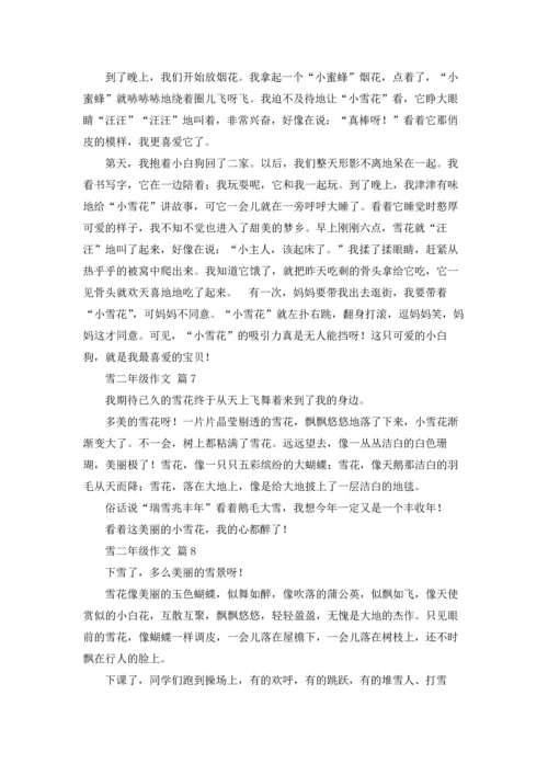 有关雪二年级作文锦集十篇.docx