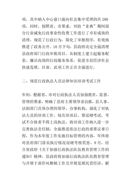 XX县某年度行政执法责任制工作自查报告