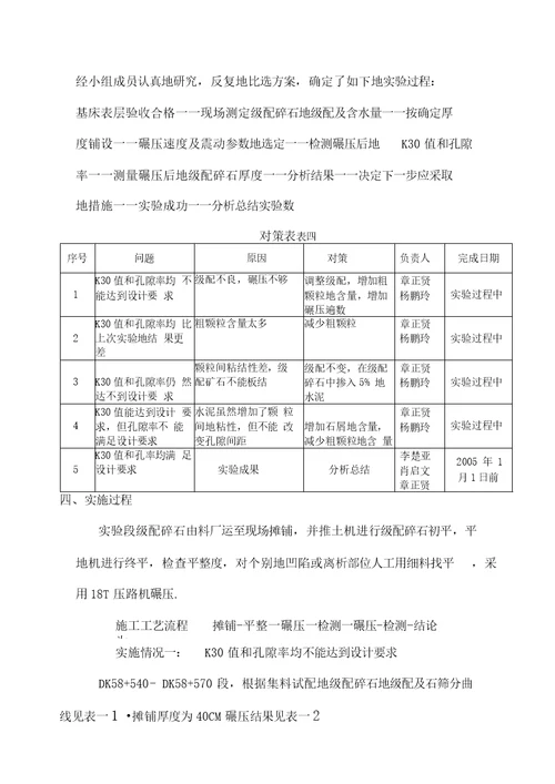 开展QC攻关,研究方案解决级配石碎石施工