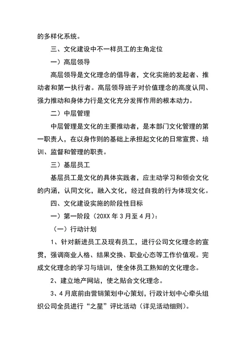 企业文化建设计划