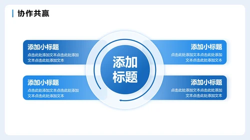 蓝色简约商务扁平风企业团队介绍PPT模板