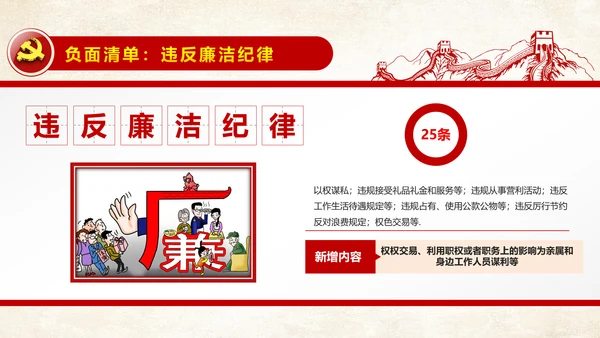 解读新版廉洁自律准则纪律处分条例PPT