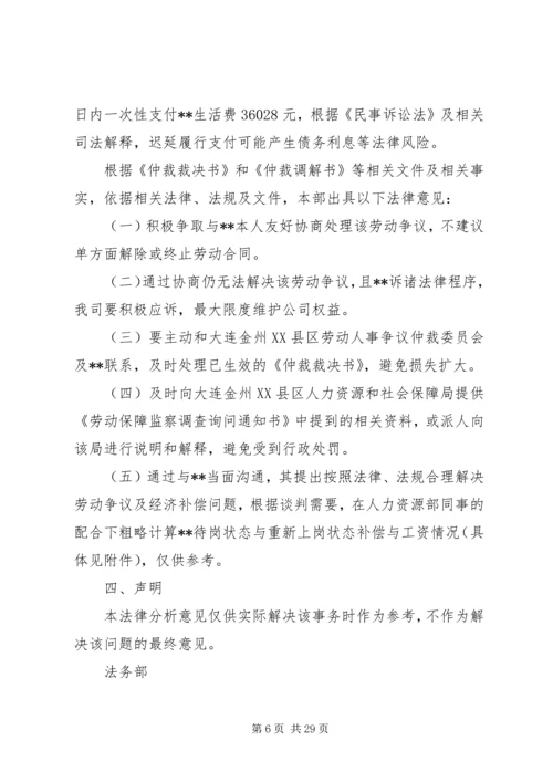 公司劳动纠纷法律意见书.docx