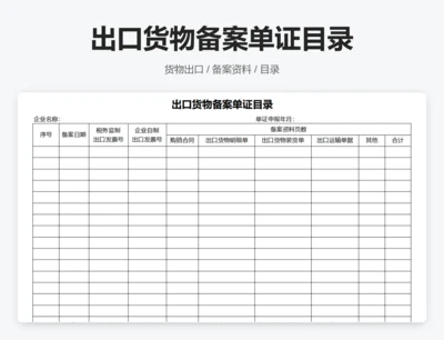 出口货物备案单证目录