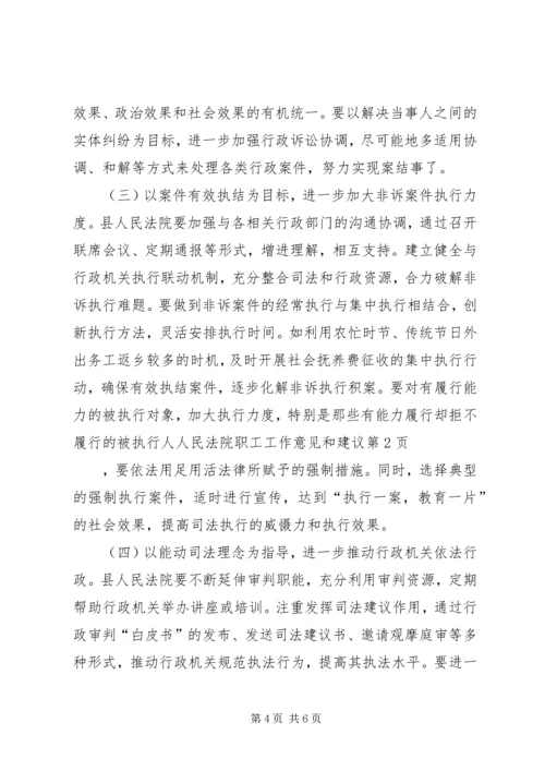 人民法院职工工作意见和建议.docx