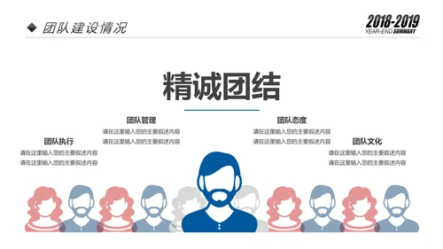 红蓝2019销售部市场部年终总结计划PPT模板