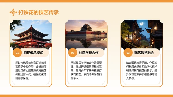 黄色中国风打铁花非遗文化介绍PPT模板