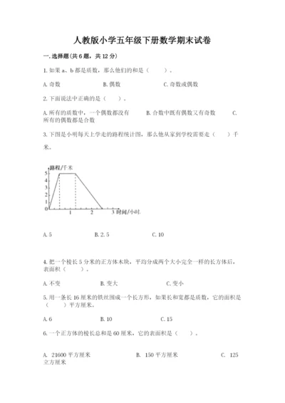 人教版小学五年级下册数学期末试卷精品（典优）.docx