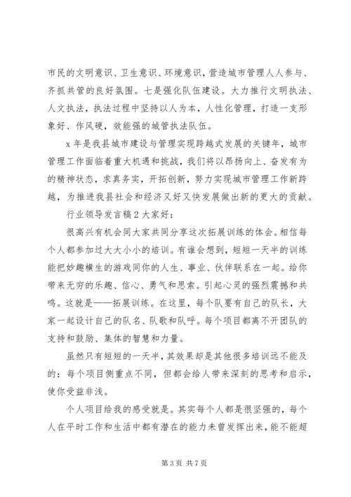 关于行业领导发言稿.docx