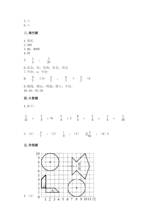 人教版六年级上册数学期末测试卷附答案（轻巧夺冠）.docx